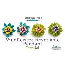 Picture of Accessories, Jewelry with text POTOMACBEADS Wildflowers Reversible Pendant Tutorial Allie...