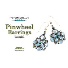 Picture of Accessories, Earring, Jewelry with text POTOMACBEADS Pinwheel Earrings Tutorial.