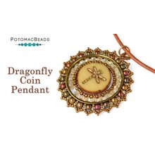 Picture of Accessories, Pendant, Jewelry, Necklace with text POTOMACBEADS Dragonfly Coin Pendant.