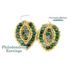 Picture of Accessories, Earring, Jewelry, Bead, Necklace with text POTOMACBEADS Philodendron Earring...