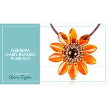 Picture of Accessories, Jewelry, Necklace, Pendant with text GERBERA DAISY BEADED PENDANT DESIGNER A...