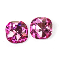 Potomac Crystal Cushion Stones - Rose 12mm | Pack of 2
