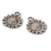 Athenacast Charms Sunflower | 15mm | Real Silver Plated | Pack of 2