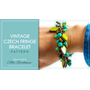 Picture of Accessories, Bracelet, Jewelry, Turquoise with text VINTAGE CZECH FRINGE BRACELET PATTERN...