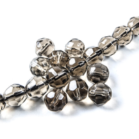 Gemstones - Smokey Quartz Faceted Round Beads 8mm