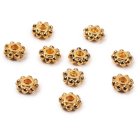 Athenacast Metal Beads Daisy Spacer Large Hole | 6mm | Real 24k Gold Plated | Pack of 10
