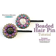 Picture of Accessories, Hair Slide with text POTOMACBEADS Beaded Hair Pin Tutorial Bridgette Coyer H...