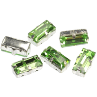 Potomac Crystal Baguettes in Settings - Peridot 5x10mm | Pack of 12