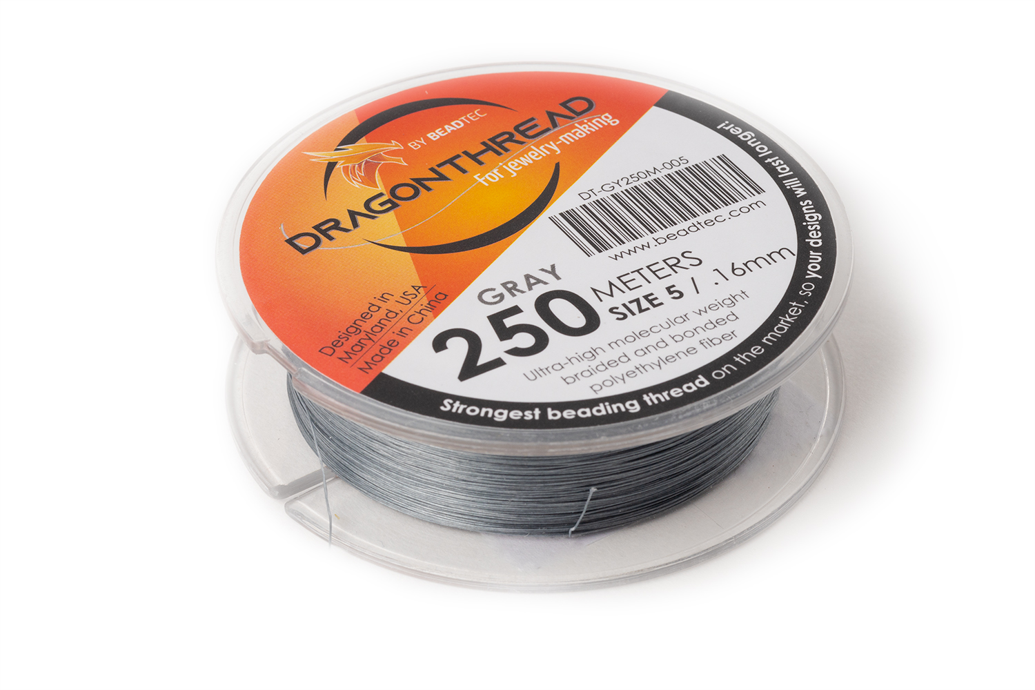 Picture of Wire, Tape with text BY BEADTEC For jewelry-making DRAGONTHREAD DT-GY250M-005 longer! las...