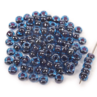 Miyuki Seed Beads - Ruby Lined Capri Blue Luster 11/0