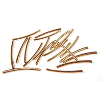 Athenacast Curved Tube Beads 26x2mm - Premium 24kt Rose Gold Plated | Pack of 20