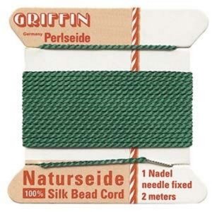 Picture of Rope, Woven with text GRIFFIN Germany Perlseide Naturseide 1 Nadel needle fixed 100% Silk...