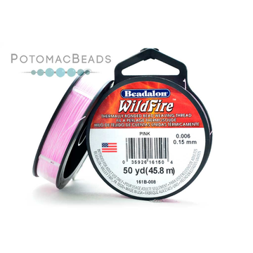 Wildfire Beading Thread - Pink .006 50 yd spool