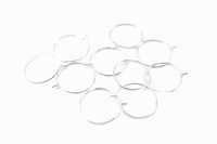 Charm Holder Hoop Earring - Real Pure Silver Plated