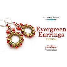 Picture of Accessories, Jewelry with text POTOMACBEADS Evergreen Earrings Tutorial.