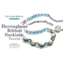 Picture of Accessories, Jewelry, Necklace with text POTOMACBEADS Herringbone Ribbon Necklace Tutoria...