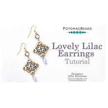 Picture of Accessories, Earring, Jewelry with text POTOMACBEADS Lovely Lilac Earrings Tutorial Desig...