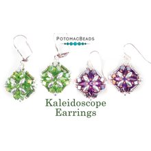Picture of Accessories, Earring, Jewelry, Gemstone with text POTOMACBEADS Kaleidoscope Earrings.