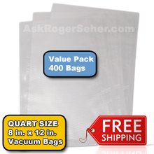 Value Pack of (400) 8x12 in. Vacuum Sealer Bags ** FREE Shipping **
**** In Stock ready to ship  ****