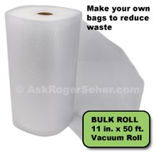 11 in. x50 ft. Roll of Vacuum Sealer Bagging w/ Mesh Liner
***** In Stock, Ready to Ship *****