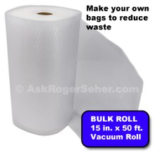 15 in. x 50 ft. Roll of Vacuum Sealer Bagging w/ Mesh Liner
***** In Stock, Ready to Ship *****