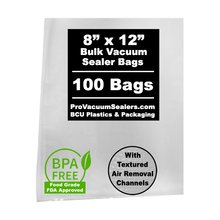 8x12 in. (100-pack) Vacuum Sealer Bags with Mesh Liner 
 ***** In Stock and Ready to Ship!*****