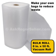 8 in. x50 ft. Roll of Vacuum Sealer Bagging w/ Mesh Liner
***** In Stock, Ready to Ship *****