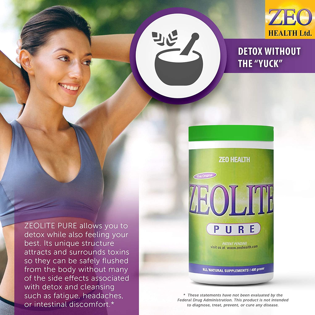 Zeolite powder with included measuring scoop