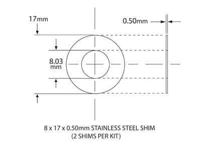 SHIM KIT FOR NEEDLE BEARING KIT 8mm ID x 17mm OD x 0.5mm