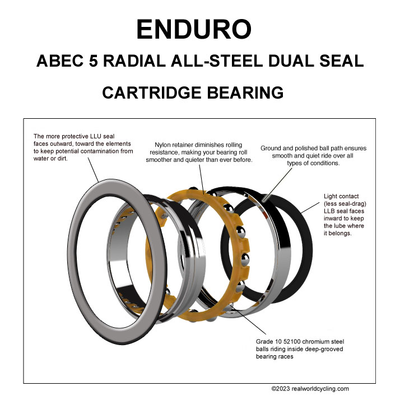 61001 ABEC 5 STL Bearing, Dual Seal C3