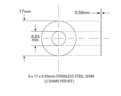 SHIM KIT FOR NEEDLE BEARING KIT 6mm ID x 17mm OD x 0.5mm