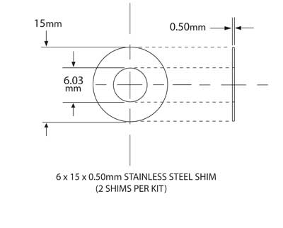 SHIM KIT FOR NEEDLE BEARING KIT 6mm ID x 15mm OD x 0.5mm