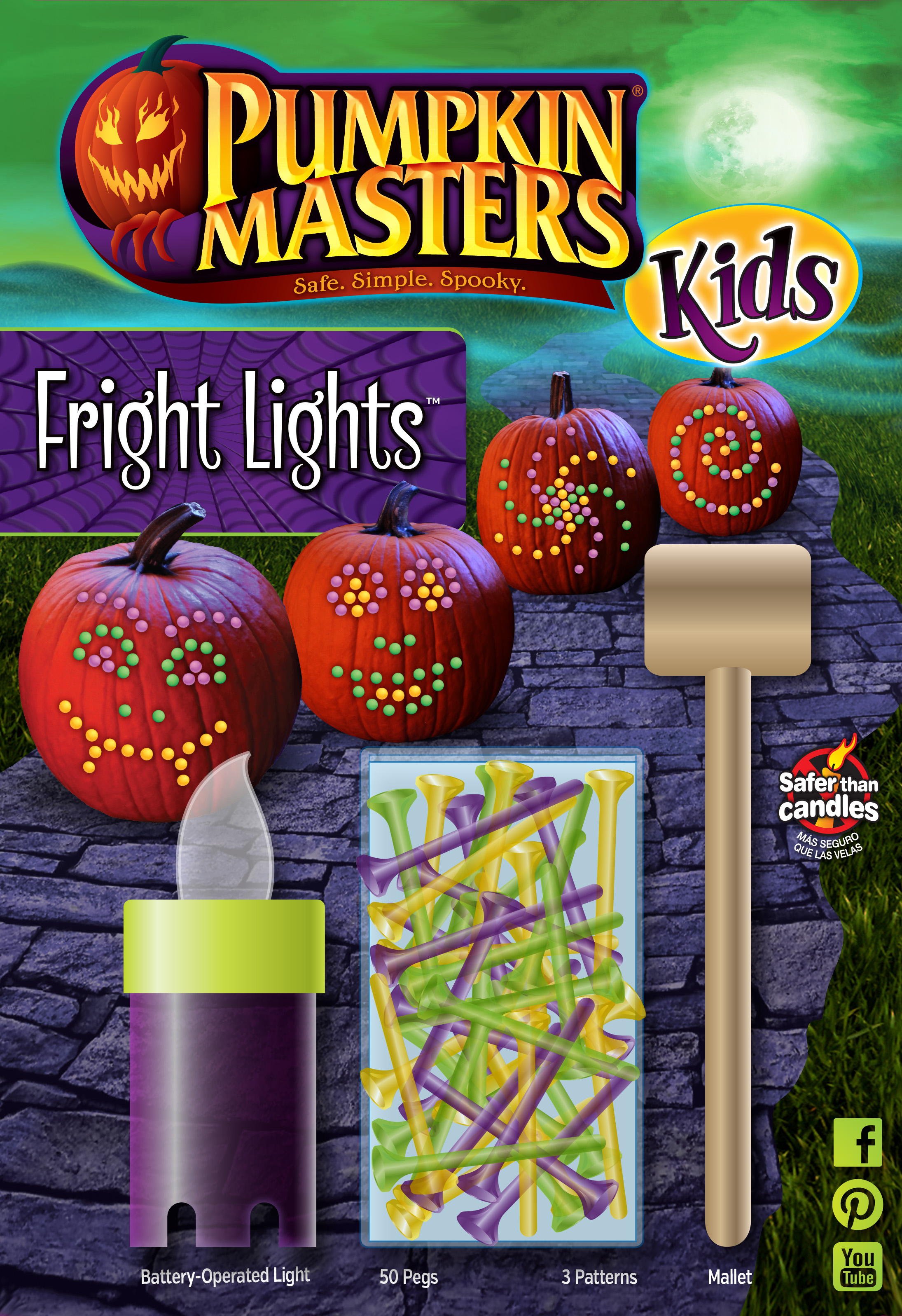Pumpkin Masters Halloween Kid's Fright Lights Kit