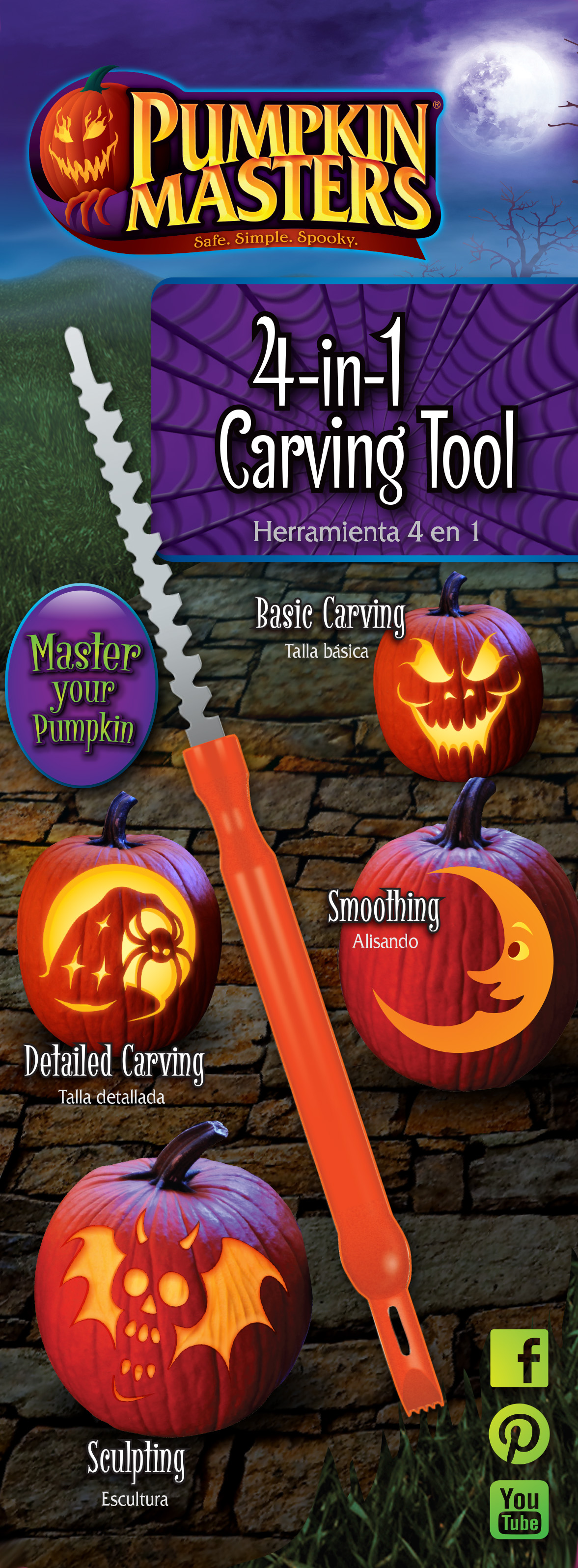 Pumpkin Masters Halloween 4-in-1 Pumpkin Carving Tool