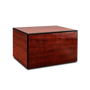 Cherry wood cremation box with darkened edges shaped in a rectangle