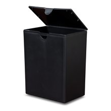 Black Sure Lock Temporary Plastic Urn with lid open