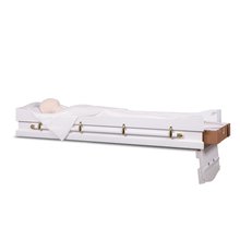 White Painted Wood Chaise Bed Viewer with Foot End Open