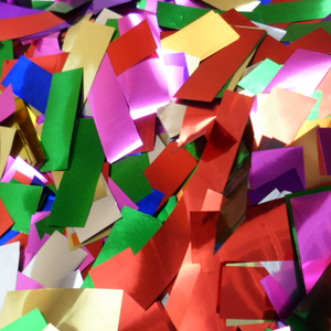 multi-colored metallic confetti