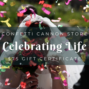 Confetti Cannon Store Gift Certificate for $75