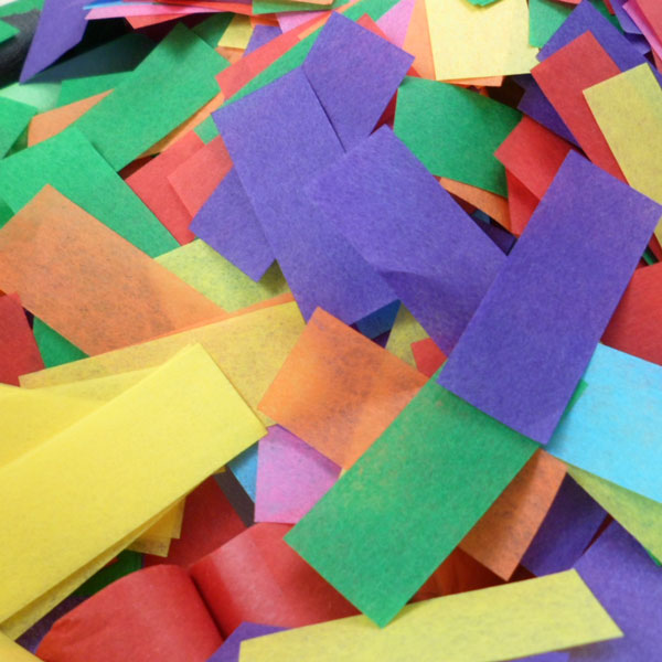 multi-colored tissue confetti