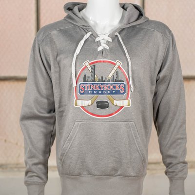 SSH Classic Performance Lace-Up Hoodie in Light Grey