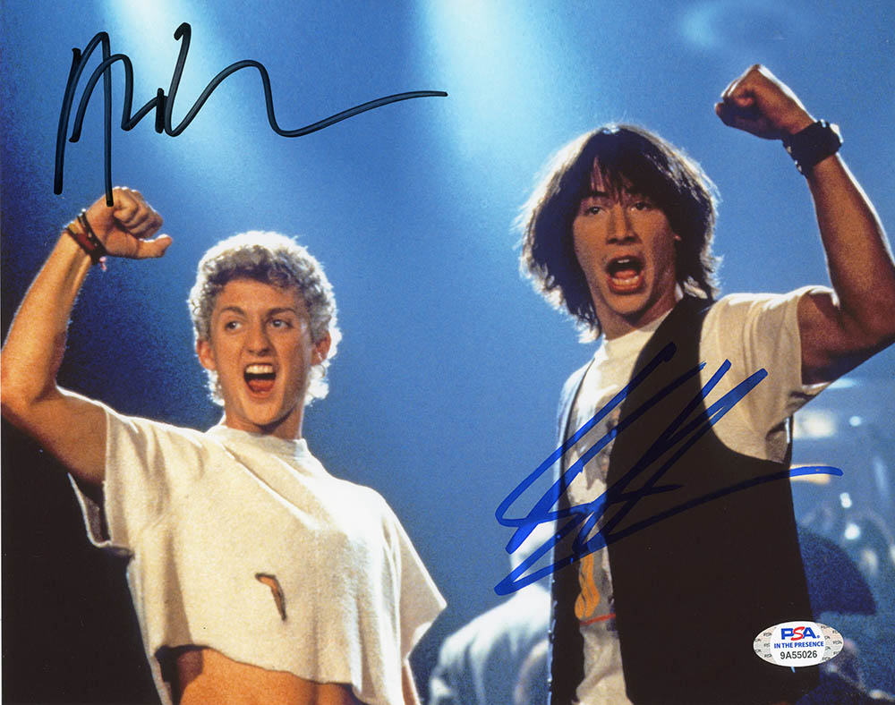 Bill and Ted's Excellent Adventure cast signed autographed photo Keanu Reeves 