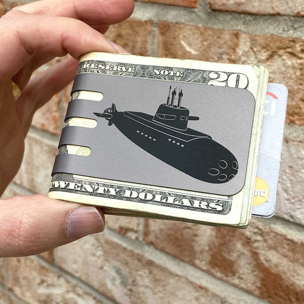 VIPER™ money clip - Submarine on NASA Optical Gray Finish