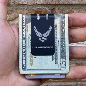 Black Diamond mini-VIPER Money Clip - Precision Engraved USAF Insignia