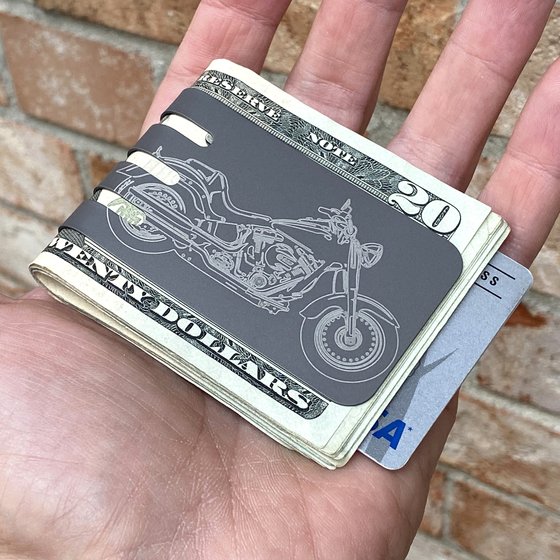 The VIPER™ money clip - MOTORCYCLE on NASA Optical Gray Finish