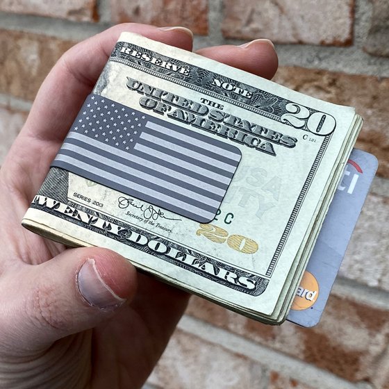 TITAN™ Money Clip - NASA Optical Gray - Precision Engraved American Flag (engraved both sides)