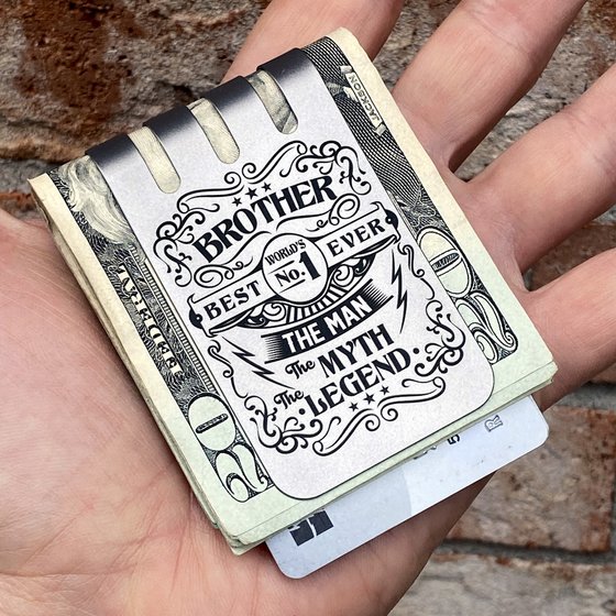 The VIPER™ Money Clip - BEST BROTHER on Natural Titanium Finish
