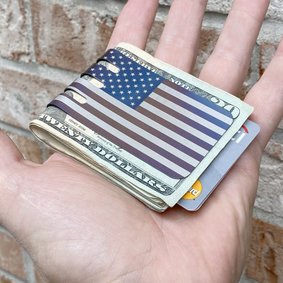 SPECIAL EDITION!!  Rustic Anodized American Flag on our VIPER™ Titanium Money Clip