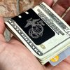 mini-VIPER Titanium Money Clip with the USMC Eagle Flag and Anchor design precision engraved into our black diamond finish.  Officially licensed by the United States Marine Corps.