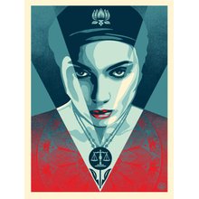 Obey Giant "Justice Woman - Blue" Signed Screen Print